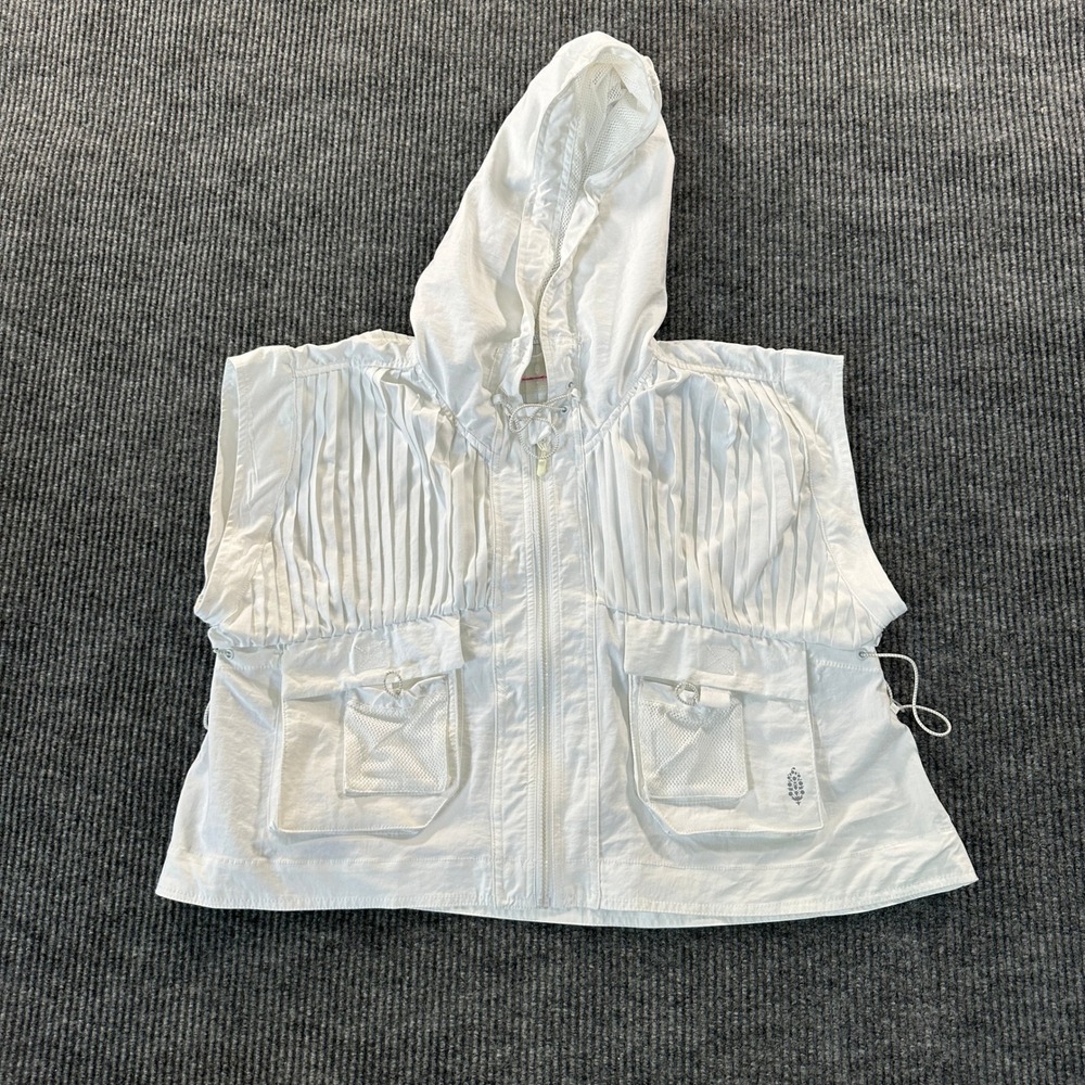 FP Movement Free People Sleeveless Hooded Jacket Medium White Utility Vest